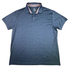 Magcomsen Police Mens XL Performance Shirt Heather Blue Short Sleeve Golf Active